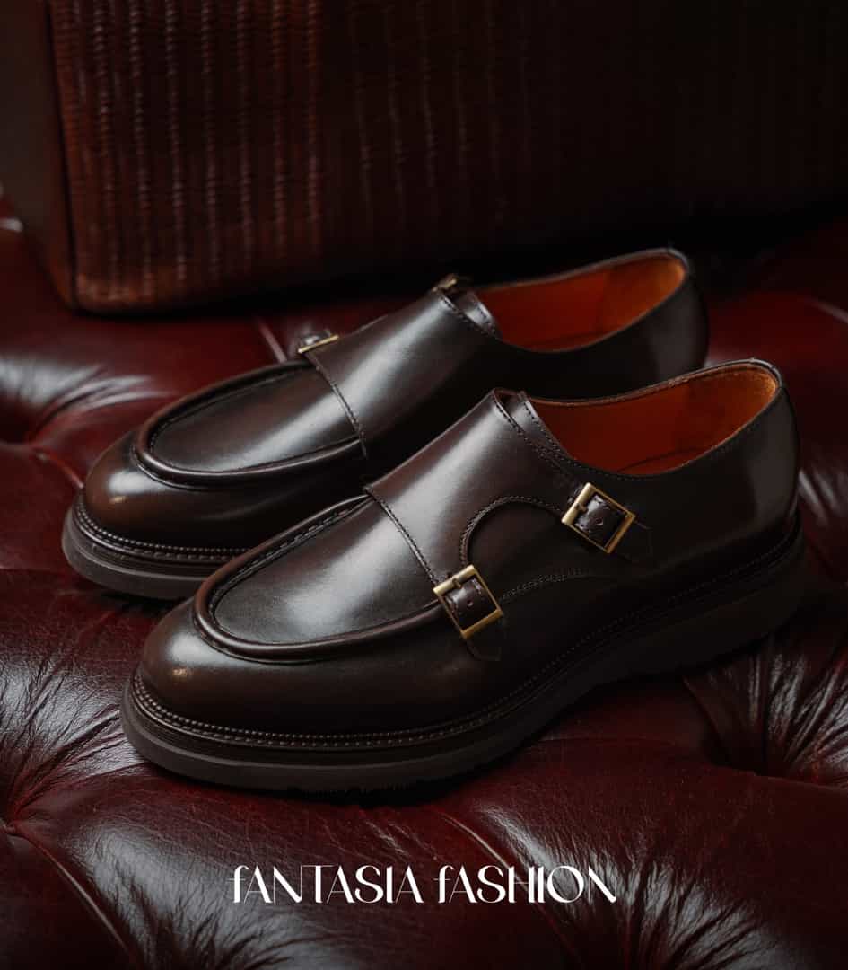 Shine Brown Red Velvet Shoe