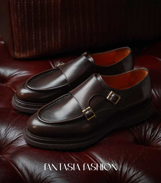 Shine Brown Red Velvet Shoe